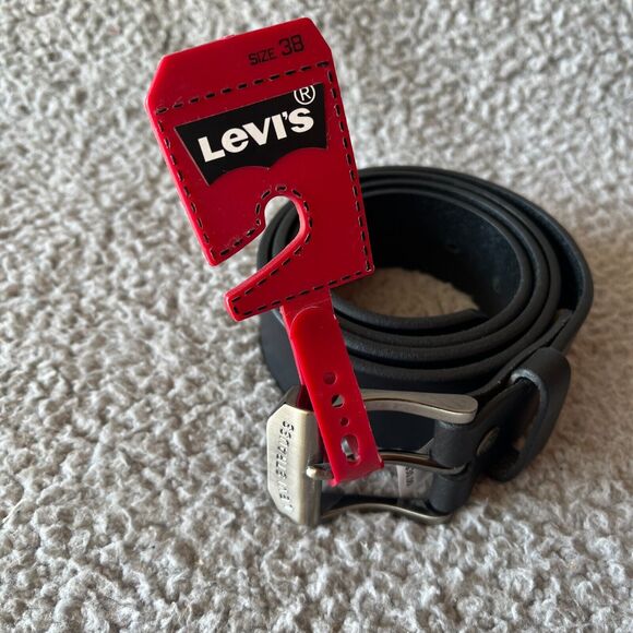 Levi's Leather Belt Mens 38 Black Casual Dress - Picture 1 of 7